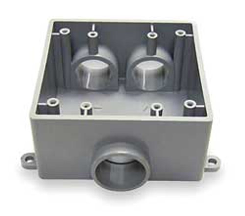 CANTEX 5133400 WEATHERPROOF BOX,2GANG,3 INLET,PVC