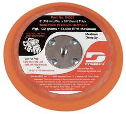 DYNABRADE 54327 DISC BACKUP PAD,6" DIA.,MAX. 13,000 RPM