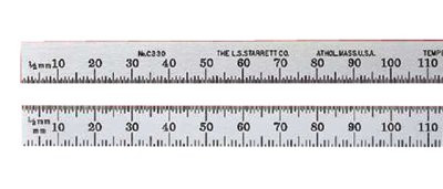 L.S. STARRETT 55968 C635E-150 150MM SPRING-TEMPERED STEEL RU