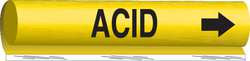 BRADY SPC ABSORBENTS 5624-O PIPE MARKER,ACID,5 IN H,8 IN W