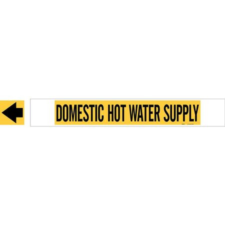 BRADY SPC ABSORBENTS 5677-HPHV PIPE MARKER DOMESTIC HOT WATER SUPPLY Y