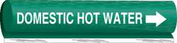 BRADY SPC ABSORBENTS 5815-I PIPE MRKR,DOMESTIC HOT WATER,9IN H,8IN W