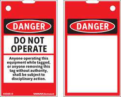 ELECTROMARK 60346D LOCKOUT TAG POLYESTER BLK/RED/WHT