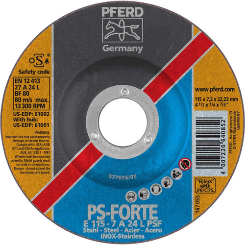 PFERD 61002 FD 61002 4.5X1/4X7/8 T27APS W