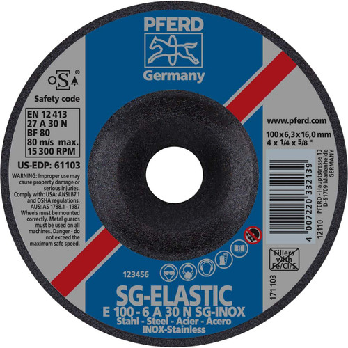 PFERD 61103 GRINDING WHEEL T27 4 X 1/4 