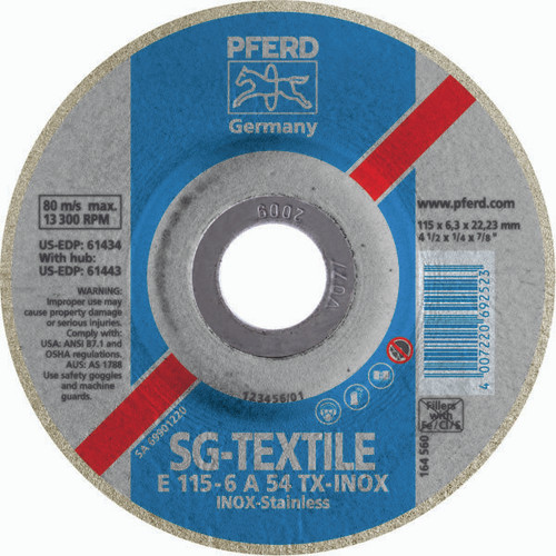 PFERD 61308 5X1/4 GRNDNG WHL 5/8-11THD A 24 N SG ALU