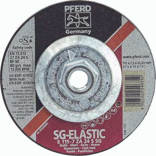 PFERD 61603 GRINDING WHEEL,4-1/2"X1/4"
