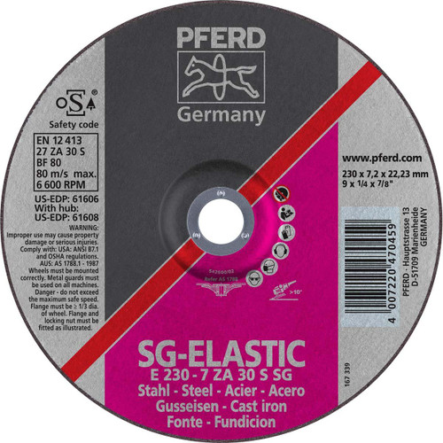 PFERD 61606 GRINDING WHEEL,9"X1/4"