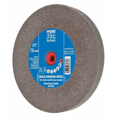 PFERD 61772 10" X 1-1/4" VITRIFIED BENCH WHEEL 80 GR