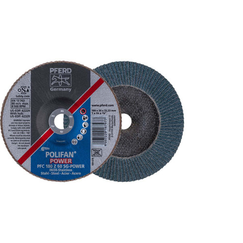 PFERD 62229 7" 60 GRIT 7/8" CENTER HOLE TYPE 29 ZIRC PFERD 62229 7" 60 GRIT 7/8" CENTER HOLE TYPE 29 ZIRC