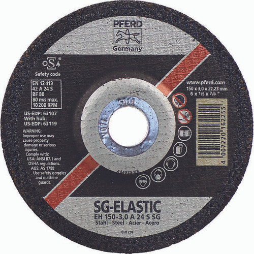 PFERD 63107 CUT-OFF WHEEL,T27,6"X1/8"