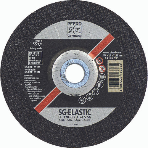 PFERD 63109 CUT-OFF WHEEL,TYPE 27,7" X 1/8"