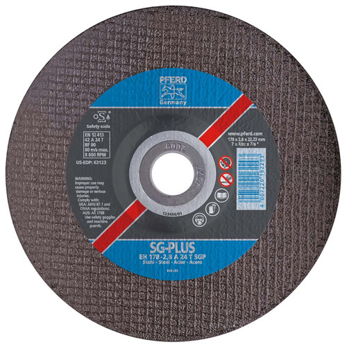 PFERD 63116 5" X 3/32" CUT-OFF WHEEL- 5/8-11 THD.