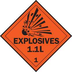 BRADY SPC ABSORBENTS 63378 DOT CONTAINER PLACARD,10-3/4" LABEL W