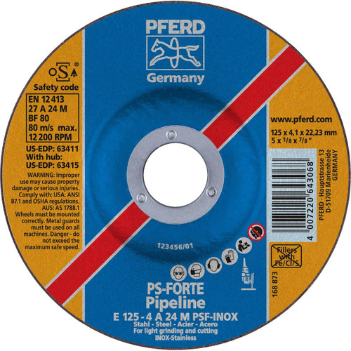 PFERD 63411 PIPELINE WHEEL,5" X 1/8"