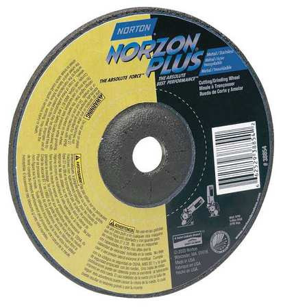 NORTON 66252843328 24 GRIT, 4-1/2" WHEEL DIAM, 1/4" WHEEL T