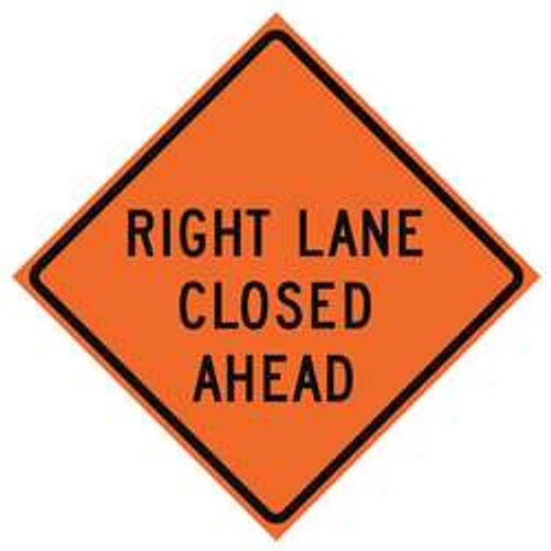 USA-SIGN 669-C/36-RVFO-RL G7243 36IN RIGHT LANE CLOSED AHEAD R34