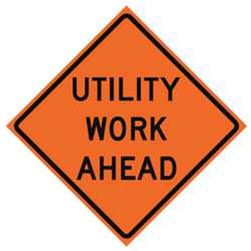 USA-SIGN 669-C/48-RVFO-UW G7248 48IN UTILITY WORK AHEAD R34