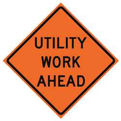 USA-SIGN 669-C/48-SBFO-UW G7248 TRAFFIC SIGN UTILITY WORK AHEAD H 