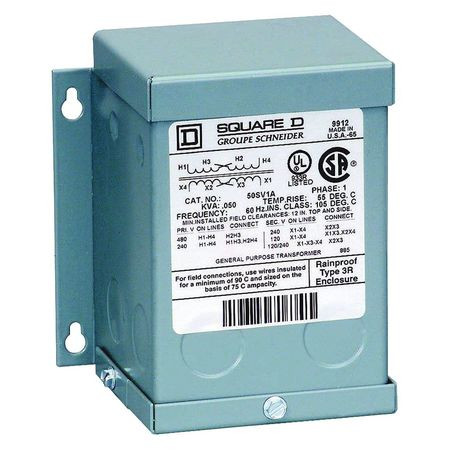 SQUARE D 750SV51F TRANSFORMER,750VA,600VAC