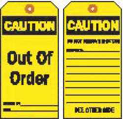 BRADY SPC ABSORBENTS 86543 CAUT TAG 5-3/4 X 3 IN BK/YEL 3/8 IN PK10