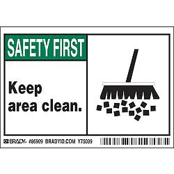 BRADY SPC ABSORBENTS 86909 MACHINE/EQUIPMENT LABL 3-1/2INHX5INW PK5