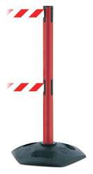 TENSABARRIER 886T2-21-MAX-NO-D3X-C BARRIER POST WITH BELT RED/WHITE STRIPED