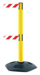 TENSABARRIER 886T2-35-MAX-NO-D3X-C BARRIER POST WITH BELT RED/WHITE STRIPED