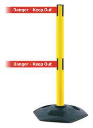TENSABARRIER 886T2-35-STD-NO-RHX-C BARRIER POST WITH BELT YELLOW