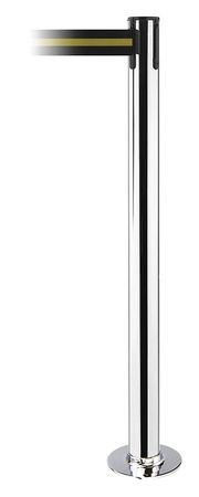 TENSABARRIER 889F-1P-1P-STD-NO-S4X-C FIXED BARRIER POST W/ BELT YELLOW/BLACK