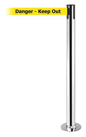TENSABARRIER 889F-1P-1P-STD-NO-YDX-C FIXED BARRIER POST WITH BELT,7-1/2 FT. L