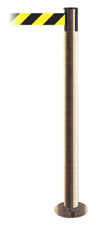 TENSABARRIER 889F-2S-2S-MAX-NO-D4X-C FIXED BARRIER POST WITH BELT SATIN BRASS