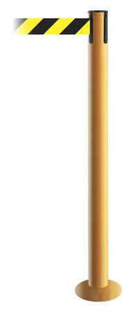 TENSABARRIER 889F-35-35-STD-NO-D4X-C FIXED BARRIER POST WITH BELT,YELLOW