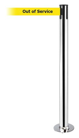 TENSABARRIER 889F-3P-3P-STD-NO-YEX-C FIXED BARRIER POST WITH BELT 7-1/2 FT L