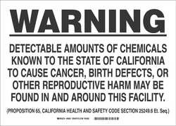 BRADY SPC ABSORBENTS 89015 CHEMICAL SIGN,5 X 6IN,BLACK ON WHITE