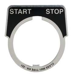 SCHNEIDER ELECTRIC 9001KN251 LEGEND PLATE HALF ROUND START-STOP BLACK