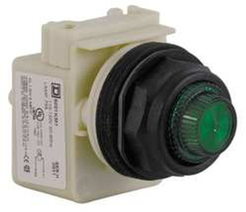 SCHNEIDER ELECTRIC 9001SKP1G31 PILOT LIGHT INCAN GREEN 110-120V