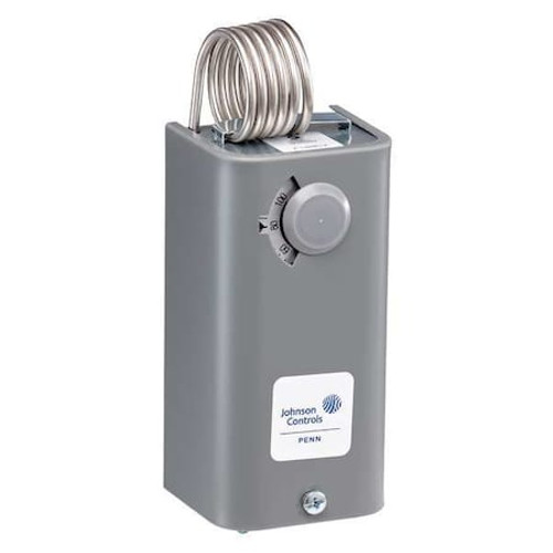 JOHNSON CONTROLS A19BAC-3C MECH TSTAT,HEAT ONLY,STEEL,110/30F