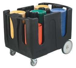 CARLISLE ADD403 DISH DOLLY 4 DIVIDERS BLACK