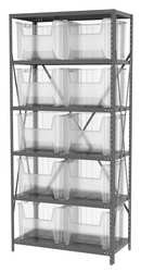 AKRO-MILLS AS187913018SC BIN SHELVING STEEL 36X18X79 10 BINS CLR