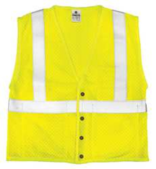 ML KISHIGO ASFM300-L FLAME RSIST HI VIS VEST CLASS 2 L LIME