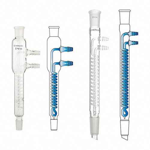 CHEMGLASS CG-1213-14 CONDENSER REFLUX 205MM
