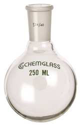 CHEMGLASS CG-1506-02 ROUND BOTTOM FLASK 50ML BOROSILICATE