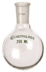 CHEMGLASS CG-1506-18 ROUND BOTTOM FLASK 250ML BOROSILICATE