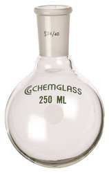 CHEMGLASS CG-1506-46 ROUND BOTTOM FLASK 300ML BOROSILICATE