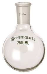 CHEMGLASS CG-1506-87 ROUND BOTTOM FLASK 25ML BOROSILICATE