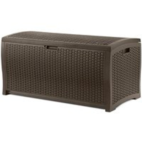 SUNCAST CORPORATION DBW9200 DECK STORAGE BOX, BROWN WICKER-LOOK RESI