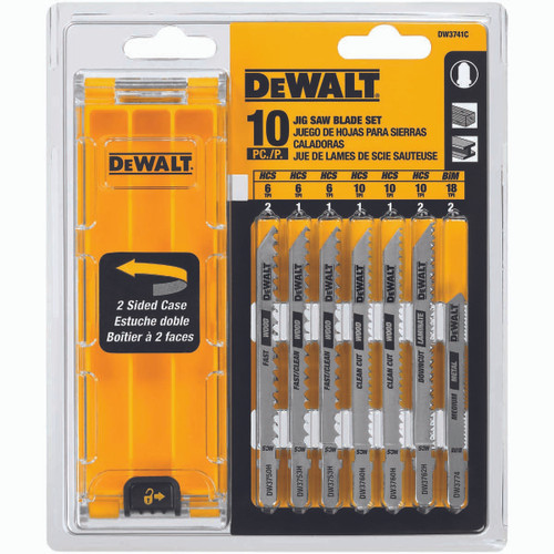 DEWALT TOOLS DW3741C 10 PC T-SHANK JIG SAW BLADE SET W/CASE