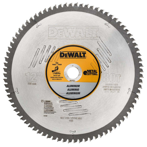 DEWALT TOOLS DW7666 12IN 80T ALUM THIN PLT MTL CUT 1IN ARBOR