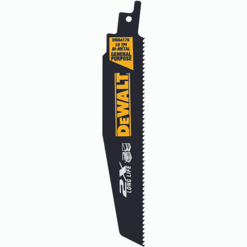 DEWALT TOOLS DWA4176 BLADE 2X RECIP 6IN 10TPI      